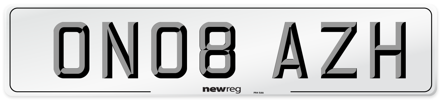 ON08 AZH Number Plate from New Reg